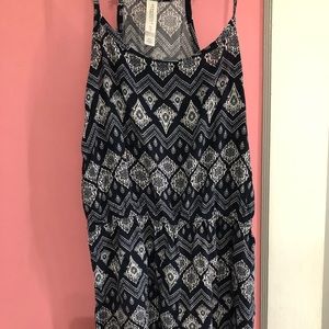 Navy and White Romper